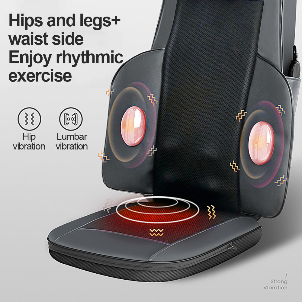 Body Massager with Heat - Full Back Shiatsu and Synchronized Kneading, Adjustable Heat Function for Home and Office, Perfect Gift for Her and Him