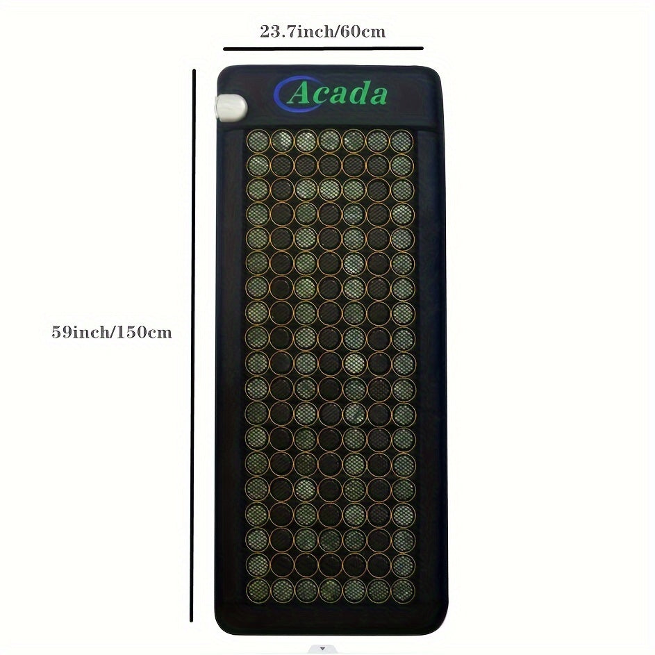 Acada Full Body Stone Heating Mat, Electric Heating Pad For Back Neck Shoulders, Hot Stone Massage Mat, Infrared Heating Auto Shut Off, Adjustable Timer And Temperature, 59" L X 24" W