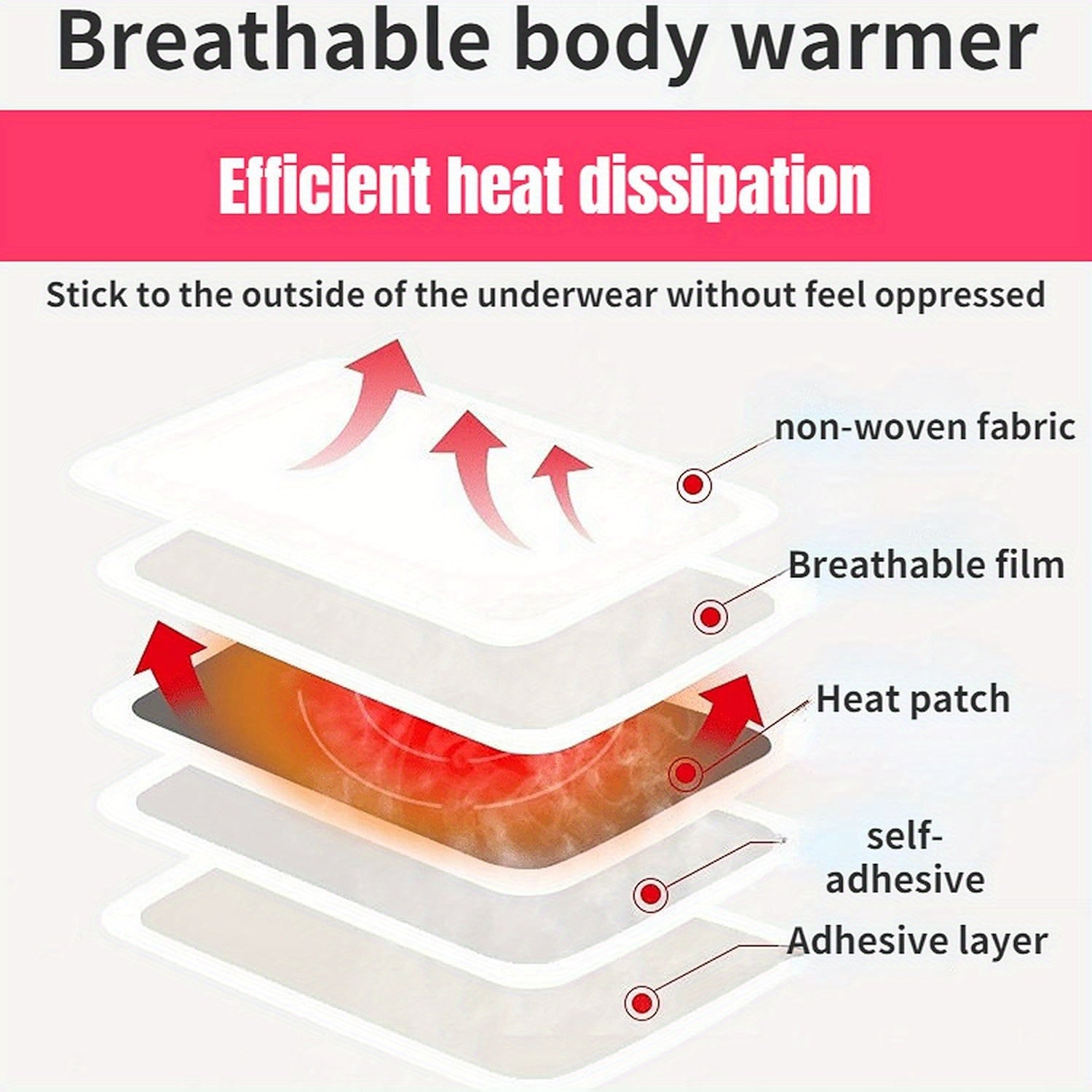 30 Pack Disposable Adhesive Body Warmers Long Lasting Up to 12 Hours, Portable Heating Pads for Outdoor Activities, Skiing Hiking Camping Hunting, Fast Activation Safe Natural Heat Solution Patches, Without Battery