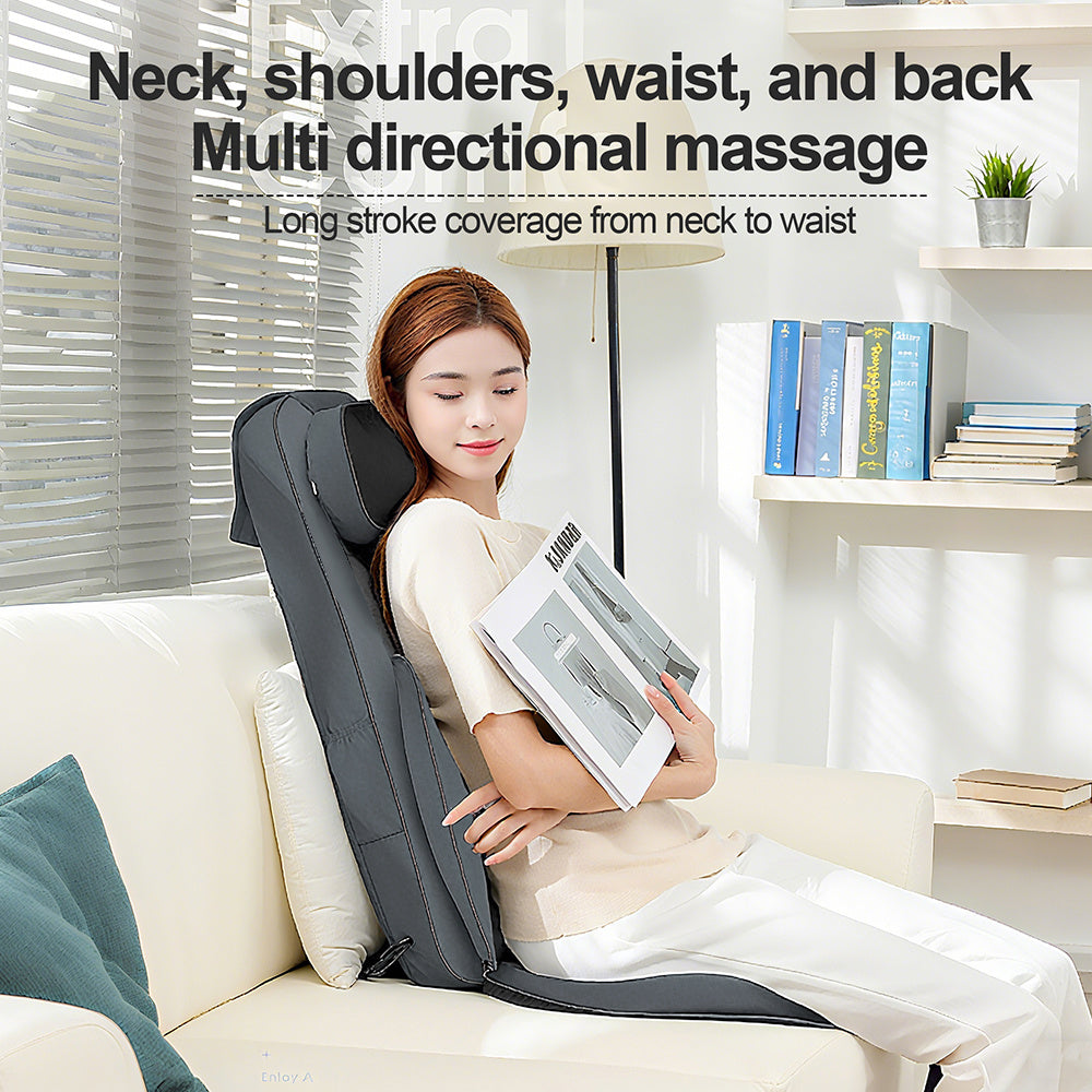 Body Massager with Heat - Full Back Shiatsu and Synchronized Kneading, Adjustable Heat Function for Home and Office, Perfect Gift for Her and Him
