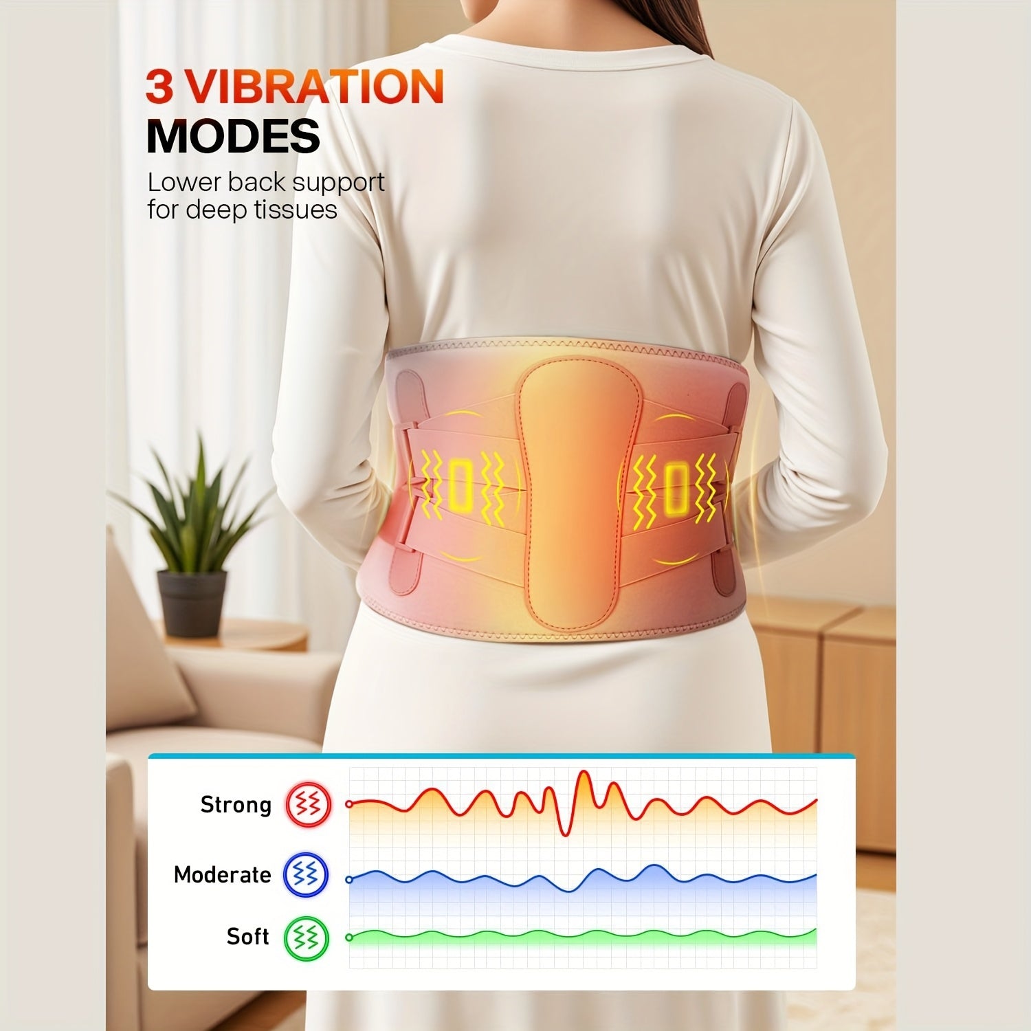 ALLJOY 67" Cordless Pad & Massager with 3 Heat Settings & 3 Vibration Modes, 10000mAh USB-Powered Portable Lower, Ergonomic Design for Mom Women Men Dad - Mother’s Day Gift, Stylish Device, Adjustable Comfort Settings