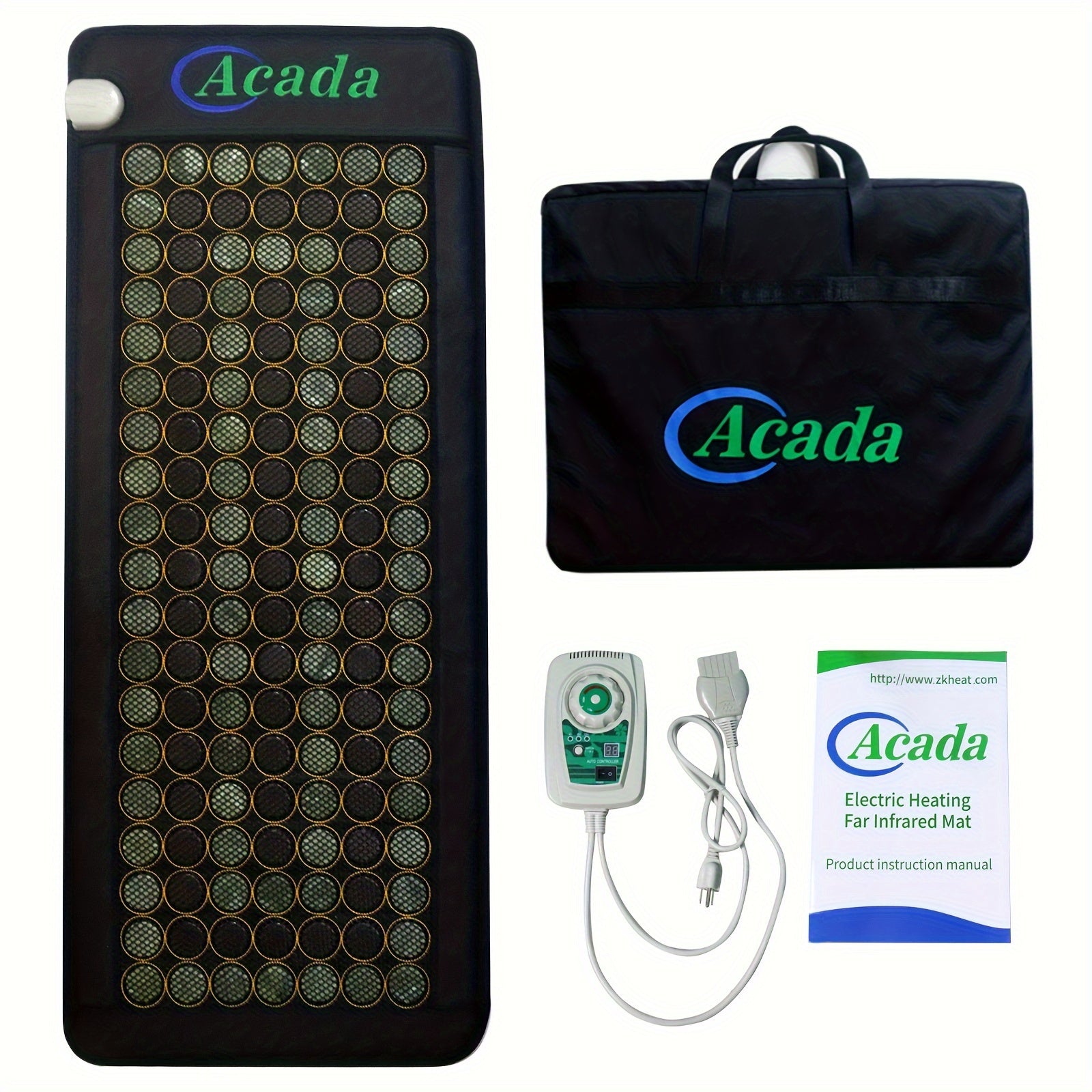 Acada Full Body Stone Heating Mat, Electric Heating Pad For Back Neck Shoulders, Hot Stone Massage Mat, Infrared Heating Auto Shut Off, Adjustable Timer And Temperature, 59" L X 24" W