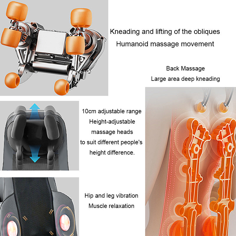 Body Massager with Heat - Full Back Shiatsu and Synchronized Kneading, Adjustable Heat Function for Home and Office, Perfect Gift for Her and Him